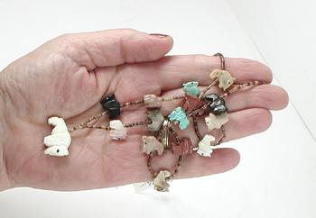 bison fetish necklace by Navajo artisan Hector Goodluck 26 inches long