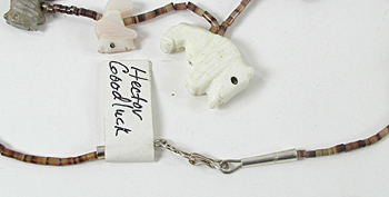 bison fetish necklace by Navajo artisan Hector Goodluck 26 inches long