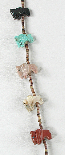 bison fetish necklace by Navajo artisan Hector Goodluck 26 inches long