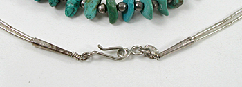 23 inch two-strand liquid silver and turquoise nugget necklace