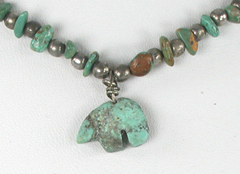 turquoise and bead  necklace 17 1/2 iinches long