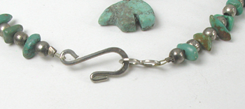 turquoise and bead  necklace 17 1/2 iinches long