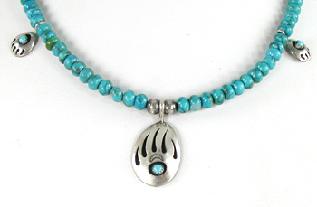 turquoise and bead  necklace 20 inches long