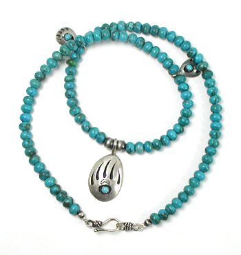 turquoise and bead  necklace 20 inches long