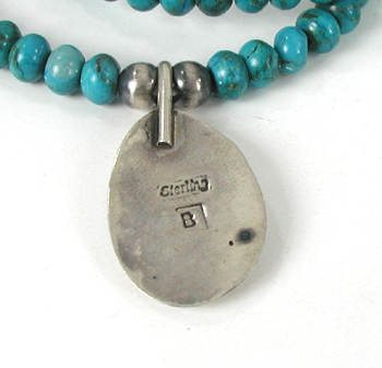 turquoise and bead  necklace 20 inches long