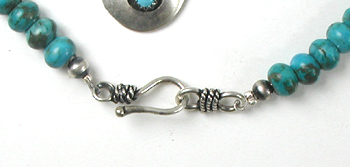 turquoise and bead  necklace 20 inches long