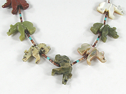 30 inch bears and olive shell necklace