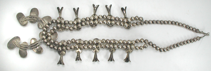 sterling silver coral squash blossom necklace 24 1/2 inches long