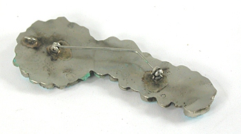 sterling silver and Turquoise Petit Point Flower Pin Pendant