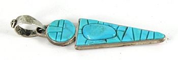 Authentic Native American sterling silver Reversible Inlay  Kachina Pendant by Navajo artist Merle House