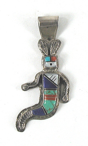 vintage sterling silver and stone Inlay Pendant