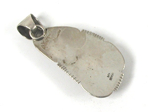 vintage sterling silver and Sierra Nevada Turquoise Pendant by Navajo artisan Maria Platero