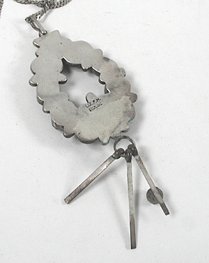 Authentic Native American vintage sterling silver and lapis Pendant by Navajo artisan Elizabeth Platero