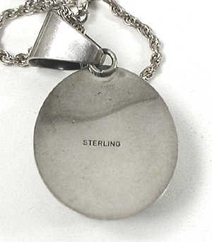 sterling silver and Rainbow Calsilica Pendant