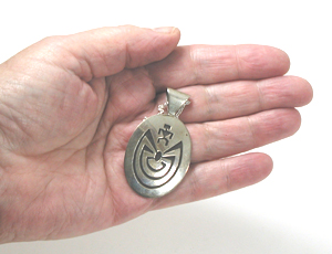 sterling silver man in a maze pendant by Monica Van Riper Anglo