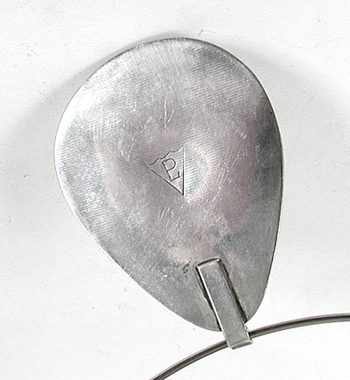 vintage sterling silver and turquoise pendant with 16 inch collar by Navajo artisan Lennie Parker