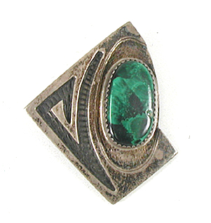 Fred Thompson Navajo sterling silver and Malachite Pendant