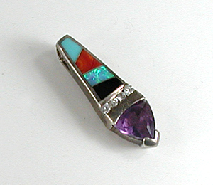 sterling silver and Inlay Pendant
