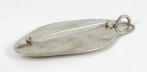 sterling silver and turquoise Chip Inlay Badger Paw Pin Pendant
