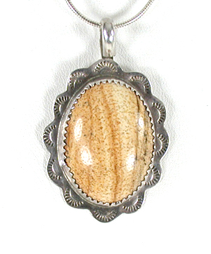 sterling silver and Jasper Pendant