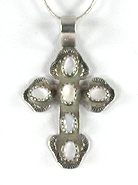 sterling silver Mother of Pearl Cross Pendant with chain