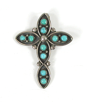 sterling silver Turquoise Cross Pendant