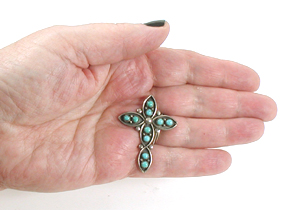 sterling silver Turquoise Cross Pendant