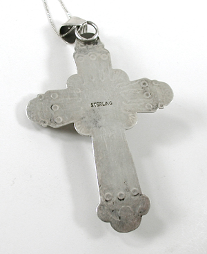 sterling silver Rhodochrosite Cross Pendant