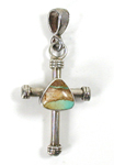 sterling silver Boulder Turquoise Cross Pendant