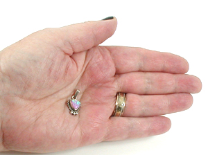 authentic Native American sterling silver and imitation opal Pendant by Navajo artisan Richard Begay
