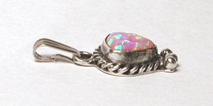authentic Native American sterling silver and imitation opal Pendant by Navajo artisan Richard Begay