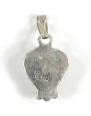 authentic Native American sterling silver and imitation opal Pendant by Navajo artisan Richard Begay