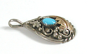 sterling silver and gold fill turquoise Pendant