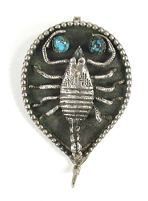 sterling silver Turquoise Scorpion Pendant