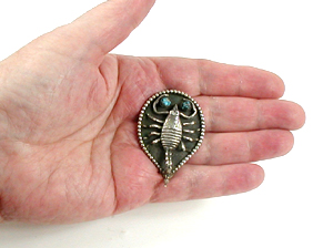 sterling silver Turquoise Scorpion Pendant