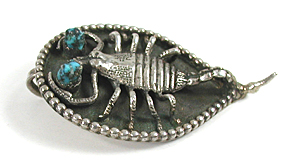sterling silver Turquoise Scorpion Pendant