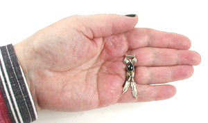 sterling silver and Black Onyx Pendant with feather dangles