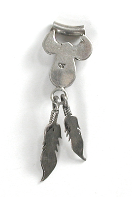 sterling silver and Black Onyx Pendant with feather dangles