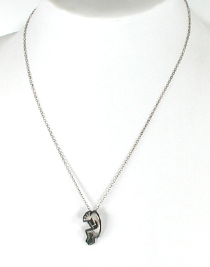 two sterling silver kokopelli pendants with chain