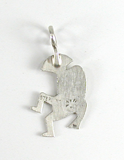 two sterling silver kokopelli pendants with chain