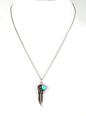 turquoise sterling silver pendant with 24 inch rope chain