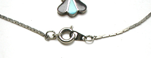 sterling silver thunderbird pendant with inlay and 21 inch cobra chain