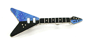 new old stock inlay guitar pin pendant by Zuni artisan Eric Lonjose
