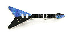 new old stock inlay guitar pin pendant by Zuni artisan Eric Lonjose
