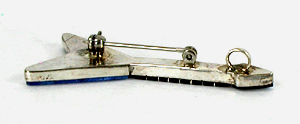 new old stock inlay guitar pin pendant by Zuni artisan Eric Lonjose