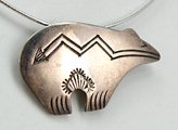  Navajo  sterling silver bear pendant