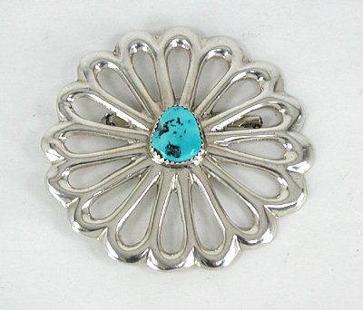 Vintage NOS sandcast pin with turquoise stone
