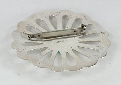 Vintage NOS sandcast pin with turquoise stone