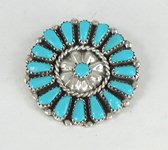 Vintage NOS Turquoise Petit Point pin