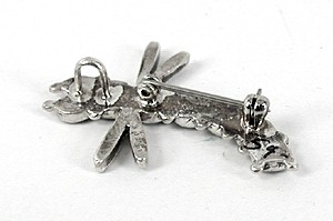 Opal Dragonfly and sterlling silver pin pendant - side view
